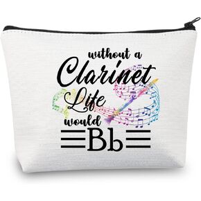 BDPWSS Clarinet Gift Clarinet Player Gift Clarinet Lover Gift Without A Clarinet Life Would Bb Makeup Bag Clarinet Teacher Gift (My Clarinet Life)