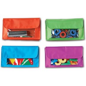 Learning Resources Magnetic Storage Pockets, Set of 4 in 4 Colors,Whiteboard Accessory Case, Classroom Organization, Back to School Supplies,Teacher Supplies