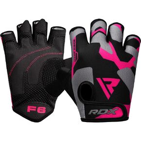 RDX Weight Lifting Gloves Gym Fitness Workout, Anti Slip Padded Palm Elasticated Strength Training Equipment Men Women Half Finger Exercise Bodybuilding Calisthenics Cycling Rowing Climbing