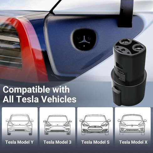 محول Tera J1772 إلى Tesla: (فقط لسيارات Tesla) ضمان 5 سنوات معتمد من لجنة الاتصالات الفيدرالية (FCC) تقرير اختبار UL 80A 240V AC J1772 محول شحن لطراز Tesla S 3 X Y ملحق محطة شحن السيارة الكهربائية in Saudi Arabia