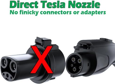 كابل تمديد شاحن Tesla EV موديل Tesla 3/X/Y/S 20' 40A؛ 99.9% نحاس عالي الطاقة 40A من تسلا إلى وصلة شحن تسلا. قم بتمديد شاحن Tesla العالمي بمقدار 20 قدمًا وشحنه بسرعة 40 أمبير TT in Kuwait