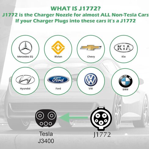 كابل تمديد شاحن Tesla EV موديل Tesla 3/X/Y/S 20' 40A؛ 99.9% نحاس عالي الطاقة 40A من تسلا إلى وصلة شحن تسلا. قم بتمديد شاحن Tesla العالمي بمقدار 20 قدمًا وشحنه بسرعة 40 أمبير TT in Kuwait