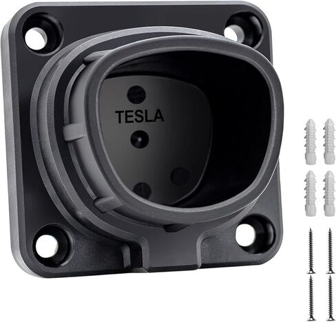 قاعدة تثبيت فوهة شاحن تيسلا، قفل آمن للتوصيل/الإخراج بيد واحدة، شديد التحمل مع نايلون وأضلاع معززة، ملحق تثبيت على الحائط خارجي/داخلي طراز Tesla X/Y/3/S in Kuwait