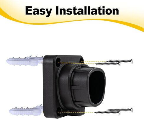 قاعدة تثبيت فوهة شاحن تيسلا، قفل آمن للتوصيل/الإخراج بيد واحدة، شديد التحمل مع نايلون وأضلاع معززة، ملحق تثبيت على الحائط خارجي/داخلي طراز Tesla X/Y/3/S in Kuwait