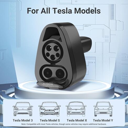 محول Tera CCS1 & J1772 إلى Tesla: فقط لسيارات Tesla، 2 في 1 DC & AC إلى Tesla Model S 3 X Y شحن سريع مع صمام دعم إغلاق تلقائي مستوى 1 2 3 ملحق محطة شحن السيارة الكهربائية in Kuwait