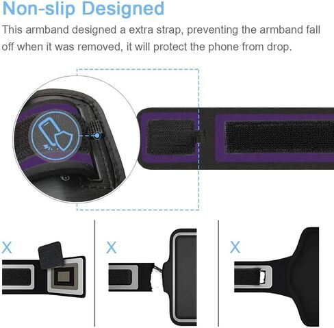 سوار يد iPhone 15 Pro، 14 Pro، 13 Pro، 12 Pro مع حامل Airpods، حزام ذراع للجري من JEMACHE Gym Workouts لهاتف iPhone Xs 11Pro 12Pro 13Pro 14Pro 15Pro (داكن) in Saudi Arabia