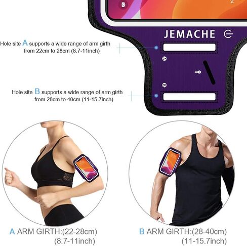 سوار يد iPhone 15 Pro، 14 Pro، 13 Pro، 12 Pro مع حامل Airpods، حزام ذراع للجري من JEMACHE Gym Workouts لهاتف iPhone Xs 11Pro 12Pro 13Pro 14Pro 15Pro (داكن) in Saudi Arabia