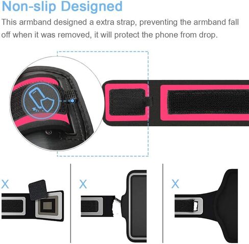 iPhone 17 16 Pro Armband, JEMACHE Gym Workouts Running Arm Band for iPhone 17/16/15/14/13/12 Pro (Black) in Kuwait
