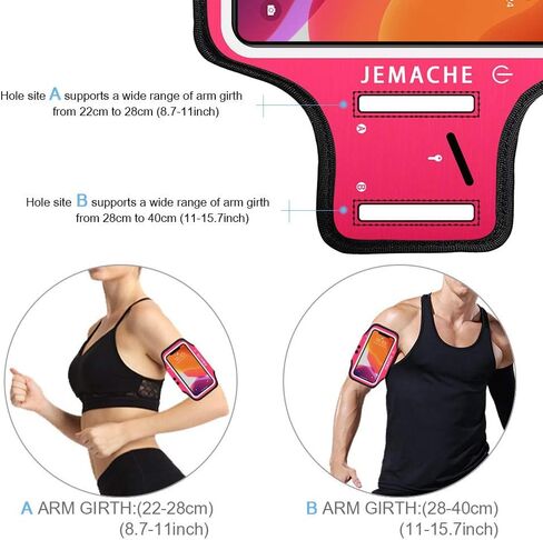 iPhone 17 16 Pro Armband, JEMACHE Gym Workouts Running Arm Band for iPhone 17/16/15/14/13/12 Pro (Black) in Kuwait