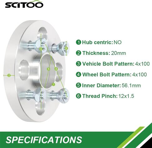 SCITOO 2X 4 Lug 1.5 inch 4x156 to 4x156 Wheel Spacers adapters 38mm Thick 3/8x24 Studs Compatible with for Ranger 800 RZR 800 2010-2012 in Saudi Arabia