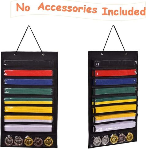 ZFZGFRCS Karate Martial Arts Belts Storage Organizer- Holds 8 Karate Belts and 5 Medals, Martial Arts Taekwondo Belt Display Holder, Durable & Dust-Proof in Saudi Arabia