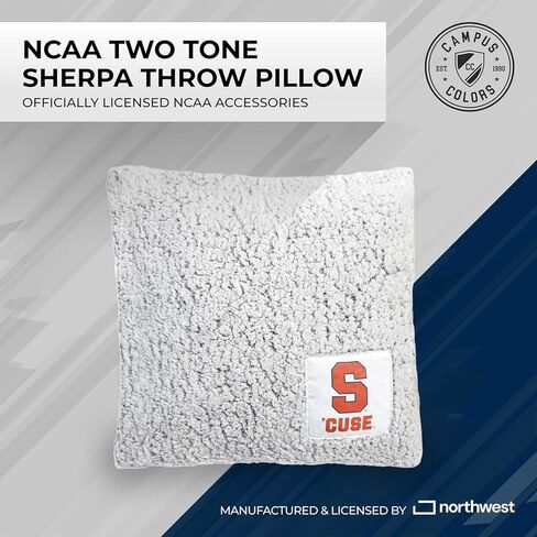 وسادة رمي شيربا بلونين من الحرم الجامعي، مقاس 35.56 سم × 35.56 سم، وسادة قطيفة مرخصة رسميًا للمنزل، أو غرفة النوم الجامعية، أو يوم اللعب، وسادة رمي من الصوف الفاترة (برتقالي سيراكيوز - متعدد الألوان) in Kuwait