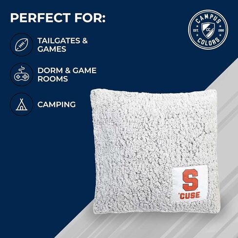 وسادة رمي شيربا بلونين من الحرم الجامعي، مقاس 35.56 سم × 35.56 سم، وسادة قطيفة مرخصة رسميًا للمنزل، أو غرفة النوم الجامعية، أو يوم اللعب، وسادة رمي من الصوف الفاترة (برتقالي سيراكيوز - متعدد الألوان) in Kuwait