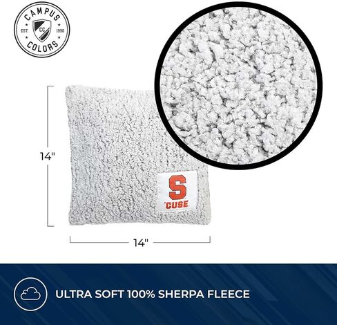 وسادة رمي شيربا بلونين من الحرم الجامعي، مقاس 35.56 سم × 35.56 سم، وسادة قطيفة مرخصة رسميًا للمنزل، أو غرفة النوم الجامعية، أو يوم اللعب، وسادة رمي من الصوف الفاترة (برتقالي سيراكيوز - متعدد الألوان) in Kuwait