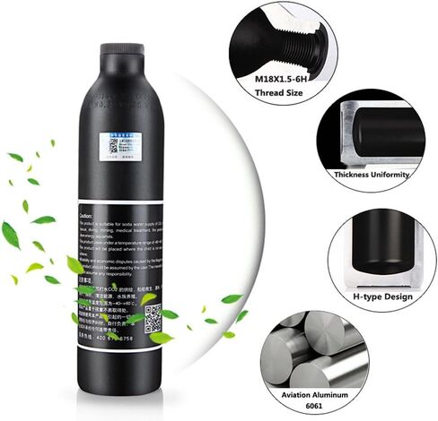 زجاجة Gurrleu من الألومنيوم CO2 بسعة 4500 رطل لكل بوصة مربعة لخزان هواء HPA للعبة PCP (زجاجة فارغة) (350 CC) in Kuwait