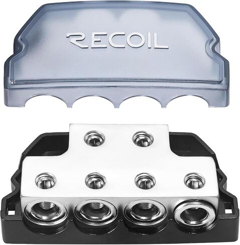 RECOIL BDB24 كتلة توزيع الطاقة ذات 6 اتجاهات، 2 × 0/2/4 مقياس في / 4 × 0/2/4 مقياس توزيع الطاقة كتلة الموزع الأرضي لمقسم مضخم الصوت للسيارة in Saudi Arabia