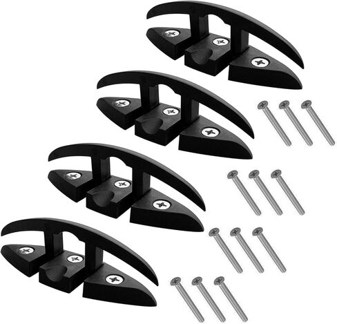 Boat Folding Cleat Flip Up Dock Cleat Durable Nylon Black Boat Cleat 5 inch with Fasteners (M6) 4 Pack in Kuwait