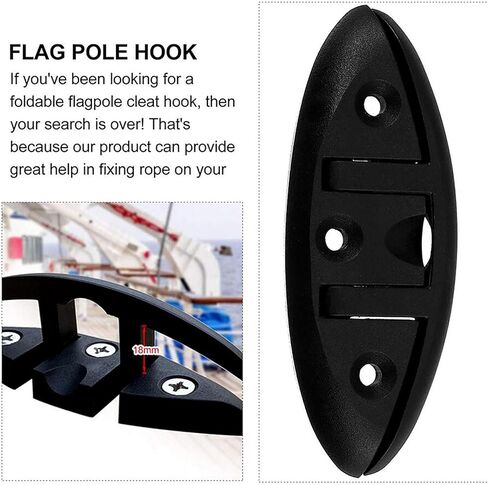 Boat Folding Cleat Flip Up Dock Cleat Durable Nylon Black Boat Cleat 5 inch with Fasteners (M6) 4 Pack in Kuwait