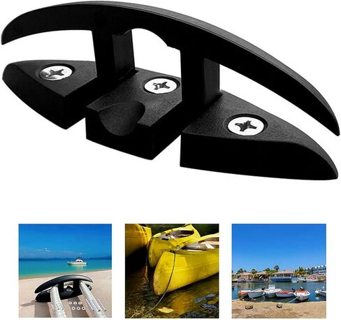 Boat Folding Cleat Flip Up Dock Cleat Durable Nylon Black Boat Cleat 5 inch with Fasteners (M6) 4 Pack in Kuwait