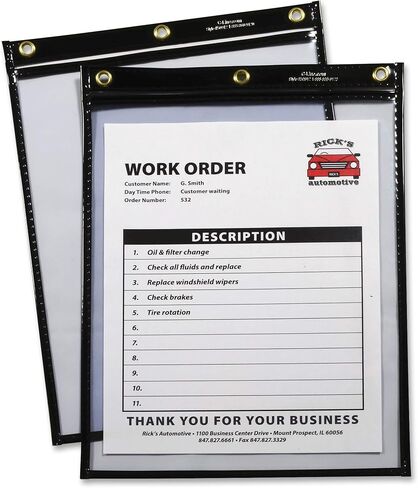 C-Line Heavy Duty Super Heavyweight Plus Stitched Shop Ticket Holder, Black, 9 x 12 Inches, Box of 15 Shop Ticket Holders (50912) in Saudi Arabia
