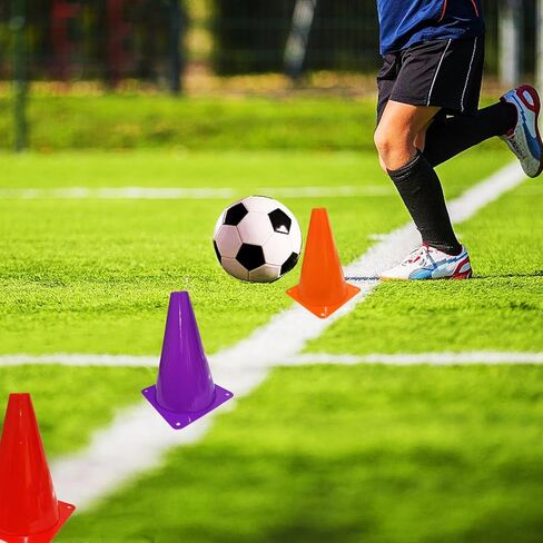 12Pcs Plastic Traffic Cones Mini Sport Cones for Basketball Football Drills, Indoor Outdoor Games Activity Festive Events - 7 Inch Orange Plastic Cones in Saudi Arabia