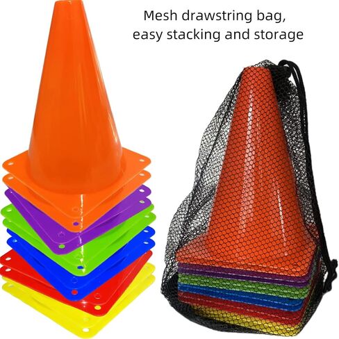 12Pcs Plastic Traffic Cones Mini Sport Cones for Basketball Football Drills, Indoor Outdoor Games Activity Festive Events - 7 Inch Orange Plastic Cones in Saudi Arabia