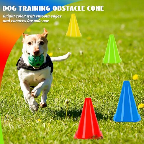 Kuqqi 7 Inch Plastic Agility Cones 20 Pack Set, Sports Soccer Flexible Cone for Training, Party, Activity, Traffic(Multicolor) in Kuwait