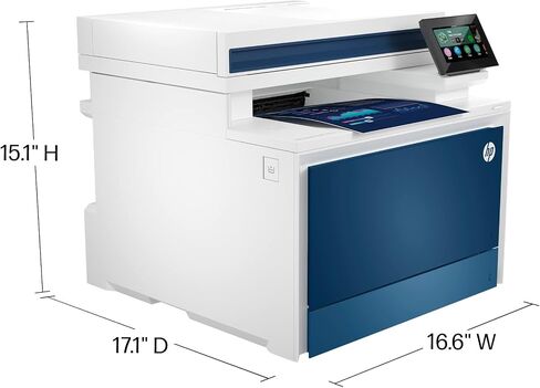 HP Color LaserJet Pro MFP 4301fdn Printer, Print, scan, copy, fax, Fast speeds, Easy setup, Mobile printing, Advanced security, Best-for-small teams, 16.6 x 17.1 x 15.1 in,white in Saudi Arabia