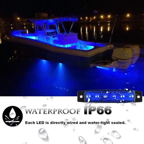 PSEQT LED Boat Navigation Lights Bow Stern Red Green Marine Strip Light Waterproof for Yacht Kayak Fishing Pontoon Sailboat Bass Boat Vessel DC 12V-24V in Saudi Arabia