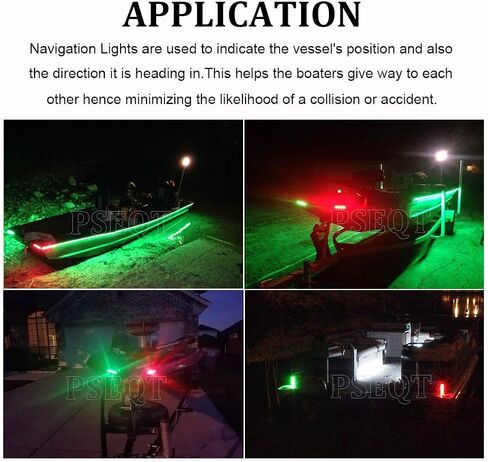 PSEQT LED Boat Navigation Lights Bow Stern Red Green Marine Strip Light Waterproof for Yacht Kayak Fishing Pontoon Sailboat Bass Boat Vessel DC 12V-24V in Saudi Arabia