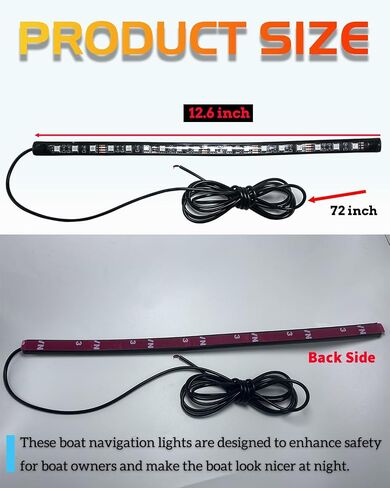 UNXMRFF Boat Navigation Lights, Navigation Lights for Boats LED, Boat Lights for Night Fishing, Boat Red and Green Bow Lights, Deck Lights for Marine, Yacht, Kayak, Bass Boat, Pontoon Boat in Saudi Arabia