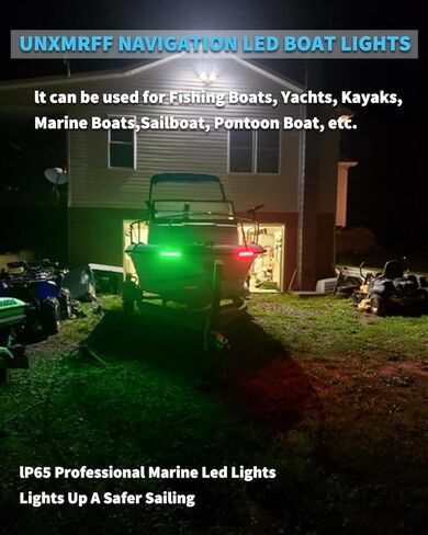 UNXMRFF Boat Navigation Lights, Navigation Lights for Boats LED, Boat Lights for Night Fishing, Boat Red and Green Bow Lights, Deck Lights for Marine, Yacht, Kayak, Bass Boat, Pontoon Boat in Saudi Arabia