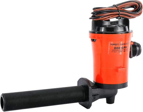 YaeMarine 12V 800gph Livewell Baitwell Pumps Live Bait Tank Aerator Pump Submersible Cartridge Boat Bilge Pump in Kuwait