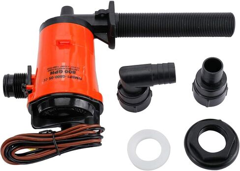 YaeMarine 12V 800gph Livewell Baitwell Pumps Live Bait Tank Aerator Pump Submersible Cartridge Boat Bilge Pump in Kuwait