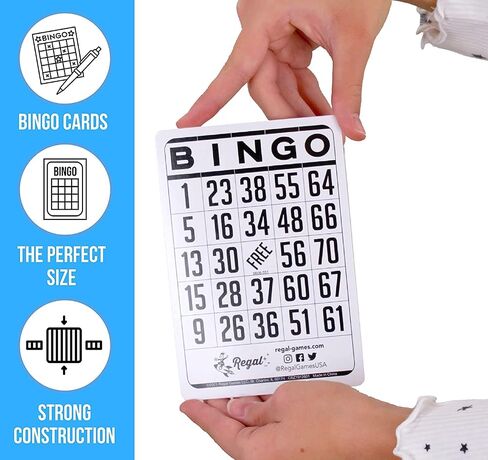 Regal Bingo - بطاقات بينجو كلاسيكية - عدد 200 بطاقة - مقاس 6.125 بوصة × 4.17 بوصة - أبيض in Saudi Arabia