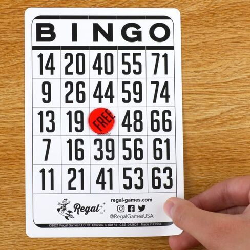 Regal Bingo - بطاقات بينجو كلاسيكية - عدد 200 بطاقة - مقاس 6.125 بوصة × 4.17 بوصة - أبيض in Saudi Arabia