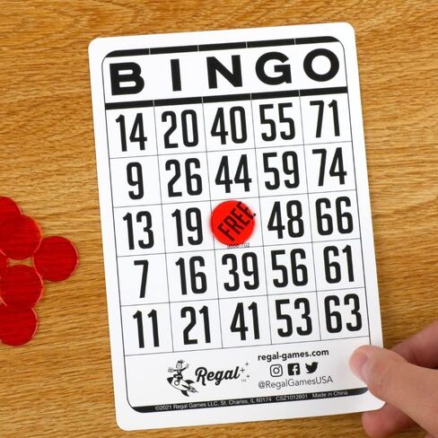 Regal Bingo - بطاقات بينجو كلاسيكية - عدد 200 بطاقة - مقاس 6.125 بوصة × 4.17 بوصة - أبيض in Saudi Arabia