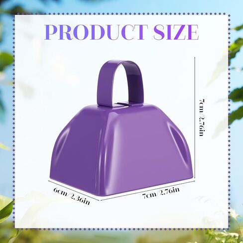 Fuyamp 72 قطعة من أجراس البقرة صانعة الضوضاء مع مقبض، جرس بقرة معدني صغير 3 بوصة، أجراس البقر الإيقاعية اليدوية للأحداث الرياضية، ألعاب كرة القدم، حفلة عيد الميلاد، هتاف الزفاف (9 ألوان) in Kuwait