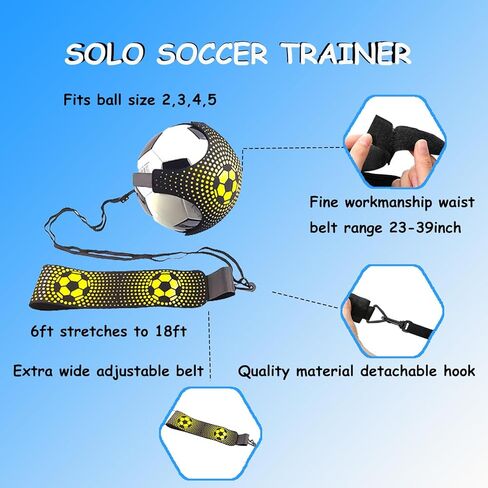 Soccer Agility Training Equipment Set, Football Accessories 12 Rung 20Ft Agility Ladder, 12 Disc Cones, Solo Soccer Trainer, Shin Guards - Speed Training Equipment Gifts for boy Girls in Kuwait