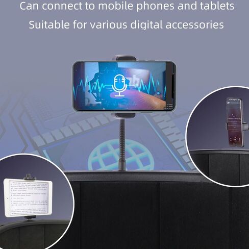 New Microphone Isolation Shield Vocal Studio Recording Booth With Phone Holder, studio equipment for recording music at home, Portable Soundproof Cover for Blue Yeti and Any Condenser Microphone in Saudi Arabia