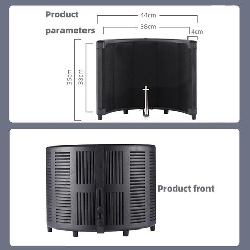 New Microphone Isolation Shield Vocal Studio Recording Booth With Phone Holder, studio equipment for recording music at home, Portable Soundproof Cover for Blue Yeti and Any Condenser Microphone in Saudi Arabia