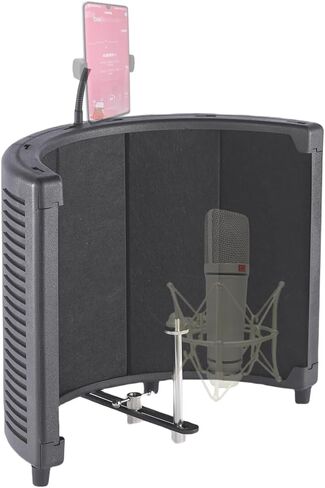New Microphone Isolation Shield Vocal Studio Recording Booth With Phone Holder, studio equipment for recording music at home, Portable Soundproof Cover for Blue Yeti and Any Condenser Microphone in Saudi Arabia