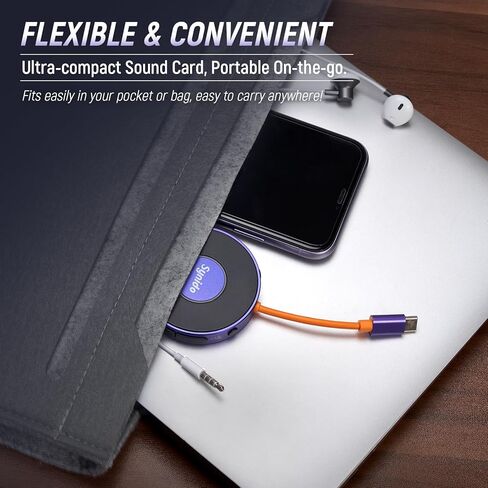 Audio Interface Portable Music Recording Audio Interface 24-bit 48 kHz Live Streaming while Charging Comes with Cable USB Audio Converter for iPhone, iPad, Android, Mac and PC in Kuwait