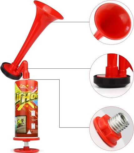 بوق هوائي بمضخة دفع يدوي، بوق هوائي من الألومنيوم محمول من HELESIN، بوق نفخ خالٍ من الغاز، صوت عالٍ للتحذير في حالات الطوارئ، وركوب القوارب، والتخييم، ومستلزمات الحفلات، وهدايا الاحتفال بعيد الميلاد in Kuwait