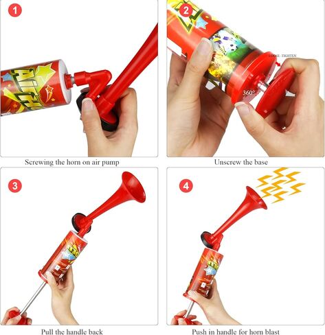 بوق هوائي بمضخة دفع يدوي، بوق هوائي من الألومنيوم محمول من HELESIN، بوق نفخ خالٍ من الغاز، صوت عالٍ للتحذير في حالات الطوارئ، وركوب القوارب، والتخييم، ومستلزمات الحفلات، وهدايا الاحتفال بعيد الميلاد in Kuwait