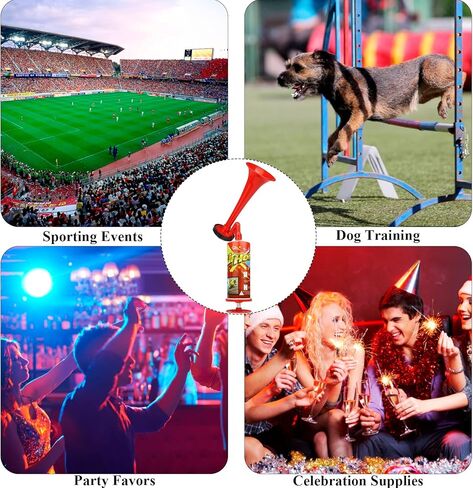 بوق هوائي بمضخة دفع يدوي، بوق هوائي من الألومنيوم محمول من HELESIN، بوق نفخ خالٍ من الغاز، صوت عالٍ للتحذير في حالات الطوارئ، وركوب القوارب، والتخييم، ومستلزمات الحفلات، وهدايا الاحتفال بعيد الميلاد in Kuwait