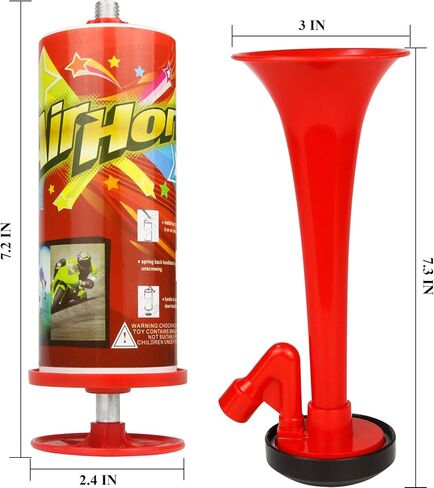 بوق هوائي بمضخة دفع يدوي، بوق هوائي من الألومنيوم محمول من HELESIN، بوق نفخ خالٍ من الغاز، صوت عالٍ للتحذير في حالات الطوارئ، وركوب القوارب، والتخييم، ومستلزمات الحفلات، وهدايا الاحتفال بعيد الميلاد in Kuwait