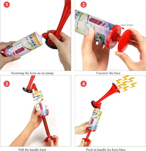 Handpush Pump Blast Air Horn，HELESIN Handheld Aluminum Air Horn, Gas Free Blow Horn Loud Sound for Emergency Warning, Boating, Camping, Party Supplies, Xmas Holiday Celebration Favors in Saudi Arabia