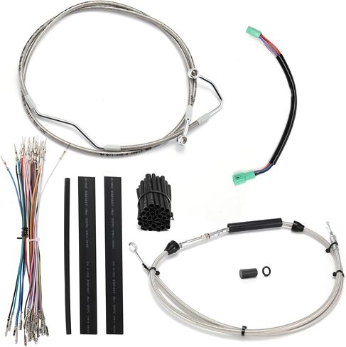 TIGERSGATE 12" Ape Hangers Cables Touring Extended Clutch Cable & CAN-Bus & TBW Wires & Brake Line for 2008-2013 Harley Touring Road King/Electra Glide/Street Glide/Road Glide with ABS,Silver in Saudi Arabia