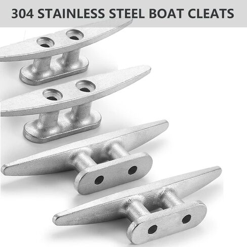 KAHACIYO 4 Inch Dock Cleat, 304 SS Boat Cleat, Rope Cleat 4/6 Pack, Nautical-Themed Wall Hooks - Ideal for Marine, Nautical Decor… in Saudi Arabia